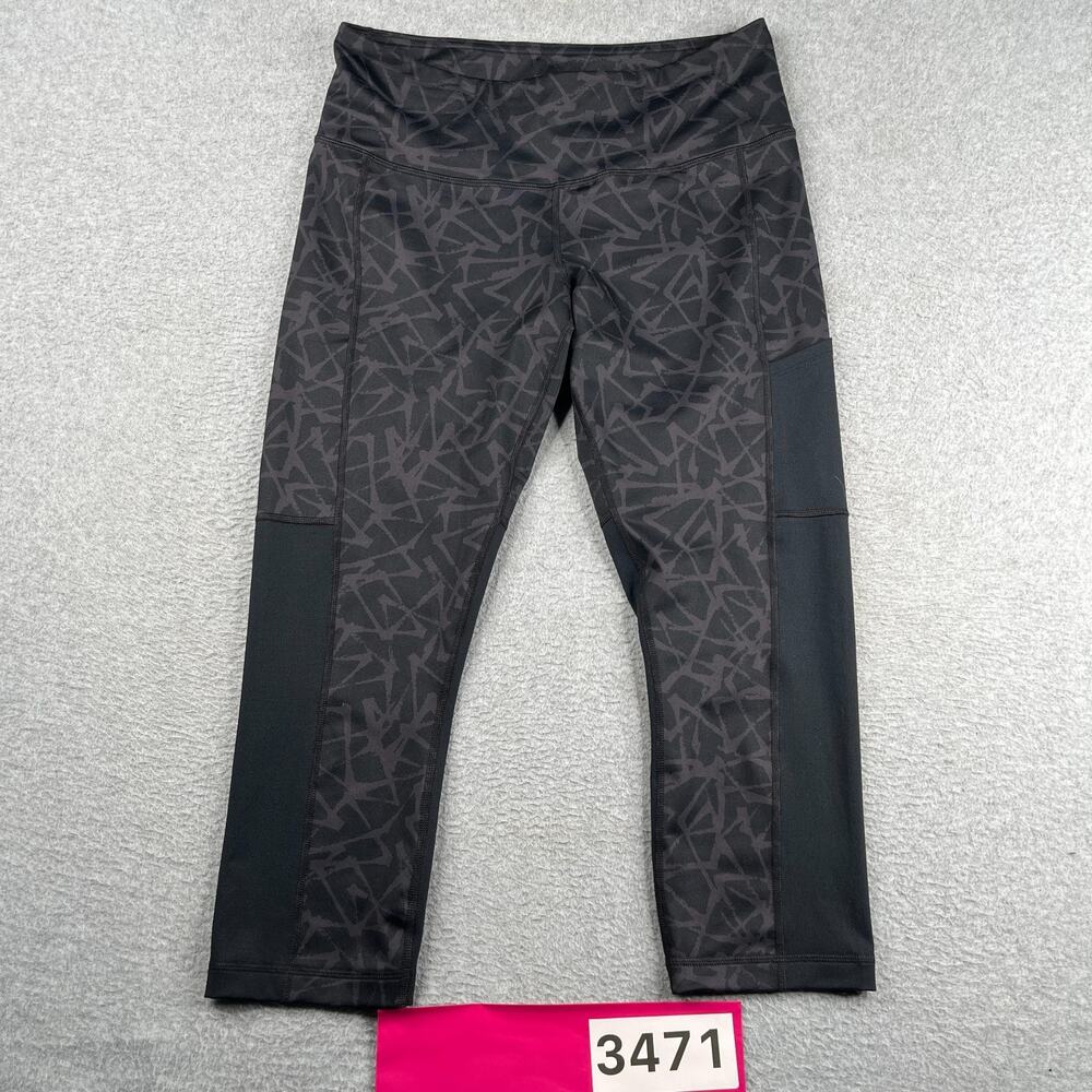 Columbia Active Leggings Cropped Womens Medium Gray Geometric Design